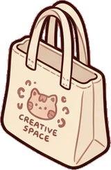 Bags, hats and shoes, a sticker from the Dreamy Pastel Bedroom world