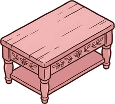 Coffee tables, a sticker from the The Flower Shop world