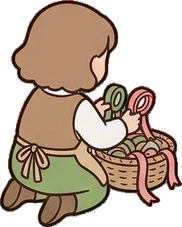 People crouching, a sticker from the The Flower Shop world