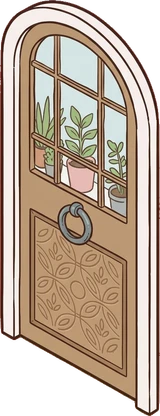 Doors, a sticker from the The Flower Shop world