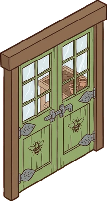 Doors, a sticker from the The Flower Shop world