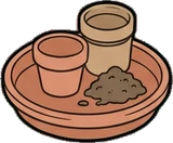 Baskets and floor things, a sticker from the The Flower Shop world