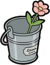 Baskets and floor things, a sticker from the The Flower Shop world