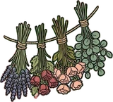 Garlands and hanging things, a sticker from the The Flower Shop world