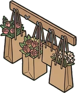 Garlands and hanging things, a sticker from the The Flower Shop world