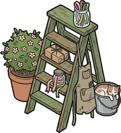 Big floor pieces, a sticker from the The Flower Shop world