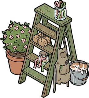 Große Bodenstücke, ein Sticker aus der Welt Blumenladen