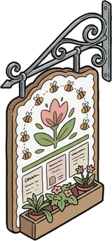 Signboards and chalkboards, a sticker from the The Flower Shop world