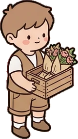 People standing, a sticker from the The Flower Shop world