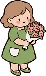 People standing, a sticker from the The Flower Shop world