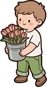 People standing, a sticker from the The Flower Shop world