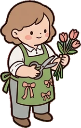 People standing, a sticker from the The Flower Shop world