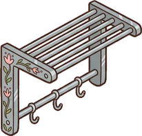 Wall shelves, a sticker from the The Flower Shop world
