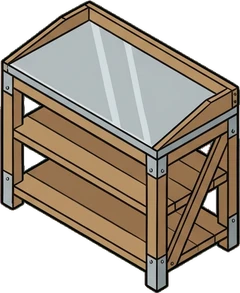 Desks and workbenches, a sticker from the The Flower Shop world