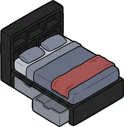 Beds, a sticker from the Gamer's Bedroom world