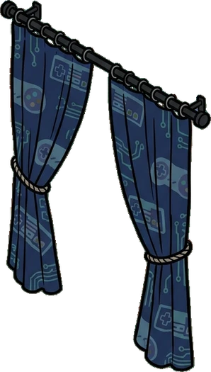 Curtains, a sticker from the Gamer's Bedroom world
