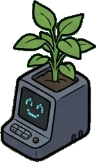 Small plants, a sticker from the Gamer's Bedroom world