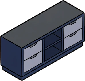 Dressers and low cabinets, a sticker from the Gamer's Bedroom world