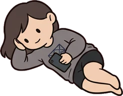 People lying down, a sticker from the Gamer's Bedroom world