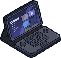 Screens and monitors, a sticker from the Gamer's Bedroom world