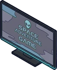 Screens and monitors, a sticker from the Gamer's Bedroom world
