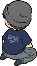 People sitting, a sticker from the Gamer's Bedroom world