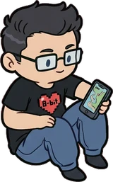 People sitting, a sticker from the Gamer's Bedroom world
