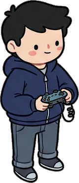 People standing, a sticker from the Gamer's Bedroom world