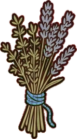 Baskets and floor things, a sticker from the Grandma's Kitchen world