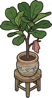 Floor plants, a sticker from the Grandma's Kitchen world