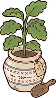 Floor plants, a sticker from the Grandma's Kitchen world