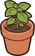 Small plants, a sticker from the Grandma's Kitchen world