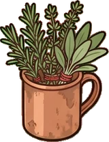 Small plants, a sticker from the Grandma's Kitchen world