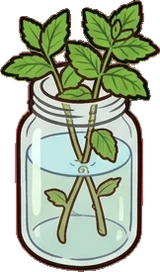 Small plants, a sticker from the Grandma's Kitchen world