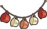 Garlands and hanging things, a sticker from the Grandma's Kitchen world