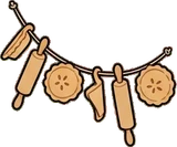 Garlands and hanging things, a sticker from the Grandma's Kitchen world