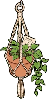 Hanging plants, a sticker from the Grandma's Kitchen world