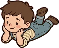 People lying down, a sticker from the Grandma's Kitchen world