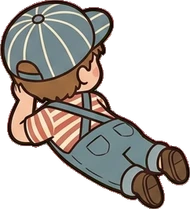 People lying down, a sticker from the Grandma's Kitchen world