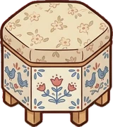 Poufs and ottomans, a sticker from the Grandma's Kitchen world