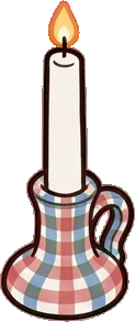 Candles and small lights, a sticker from the Grandma's Kitchen world