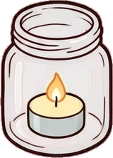 Candles and small lights, a sticker from the Grandma's Kitchen world