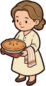 People standing, a sticker from the Grandma's Kitchen world