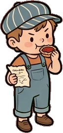 People standing, a sticker from the Grandma's Kitchen world