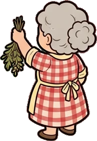 People standing, a sticker from the Grandma's Kitchen world
