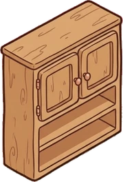 Wall cabinets, a sticker from the Grandma's Kitchen world