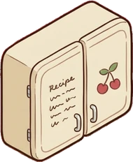 Wall cabinets, a sticker from the Grandma's Kitchen world