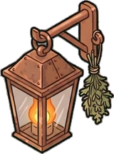 Wall lights, a sticker from the Grandma's Kitchen world