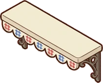 Wall shelves, a sticker from the Grandma's Kitchen world