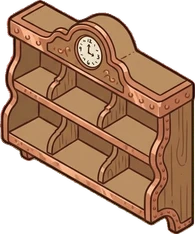 Wall shelves, a sticker from the Grandma's Kitchen world